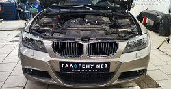 BMW E90 - замена линз в фарах на biled модули, замена стёкол фар, замена птф