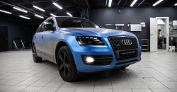 Audi Q5 - устранение запотевания фар, замена стекол, покраска масок и бронь фар