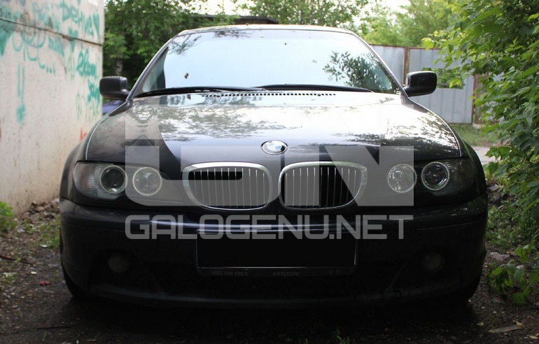 BMW E46 Coupe Замена модулей на биксеноновые BOSCH, установка ангельских глазок SMD