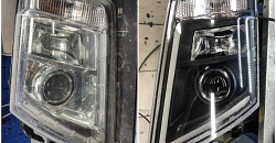 Замена линз Volvo FH III на светодиодные и установка ДХО