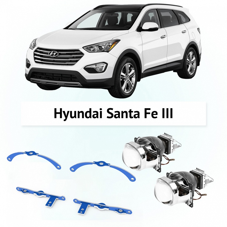Линзы Hella QR для фар Hyundai Santa Fe 3 2012-2016 (адаптив)
