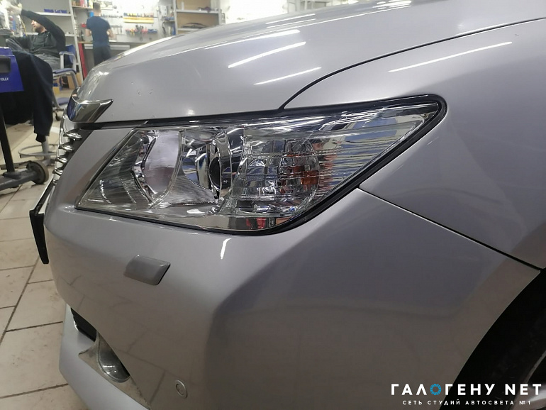 Toyota Camry V50 - замена линз в фарах на biled модули Aozoom Dragon Knight, восстановление прозрачности стёкол фар