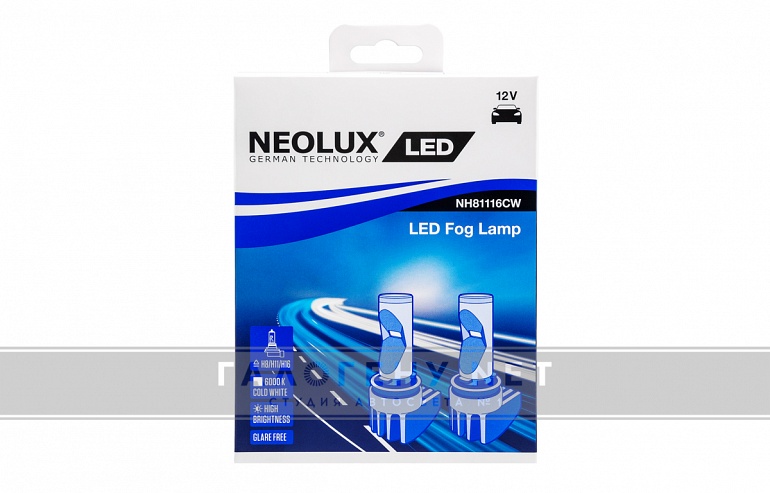 Светодиодные лампы Neolux H8/H11/H16 LED COOL WHITE 6000K (NH81116CW)