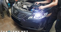 Toyota Camry V40 — замена штатных линз на ксеноновые линзы Hella 3R, восстановление прозрачности стекол