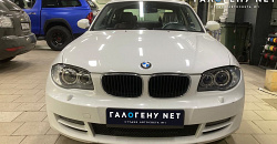 BMW E82 - замена линз в фарах на biled модули GNX Silver с мягкой СТГ, восстановление стёкол фар, восстановление птф