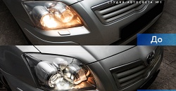 Toyota Avensis — замена штатных линз фар на биксенон Hella 3R, восстановление прозрачности стекол