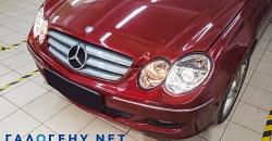 Mercedes Benz CLK - установка биксенона Hella 3R в галогенный рефлектор