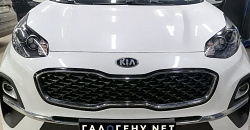 Kia Sportage 4 - замена линз в фарах на biled модули GNX Silver с мягкой СТГ, полировка фар