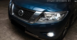 Nissan Pathfinder — установка светодиодных линз GNX Professional Series 3.0, установка светодиодных ламп GNX LED в туманки