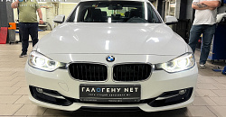 BMW F30 - замена линз в фарах на biled модули, замена стёкол фар, бронирование фар
