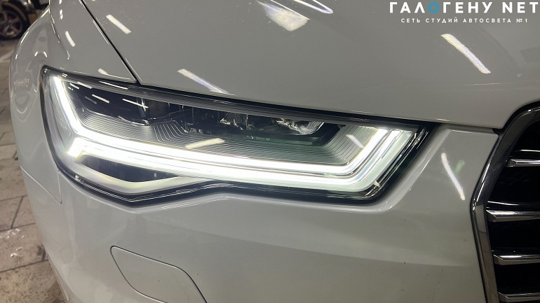 Audi A6 C7 рестайлинг - замена фар на LED рестайлинг, установка BOLT ON