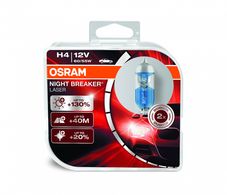 Лампа Osram H4 64193NBL Night Breaker Laser (2шт)