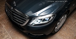 Mercedes-Benz W222 Maybach — мойка фар, устранение помутнения стекол, полировка стекол