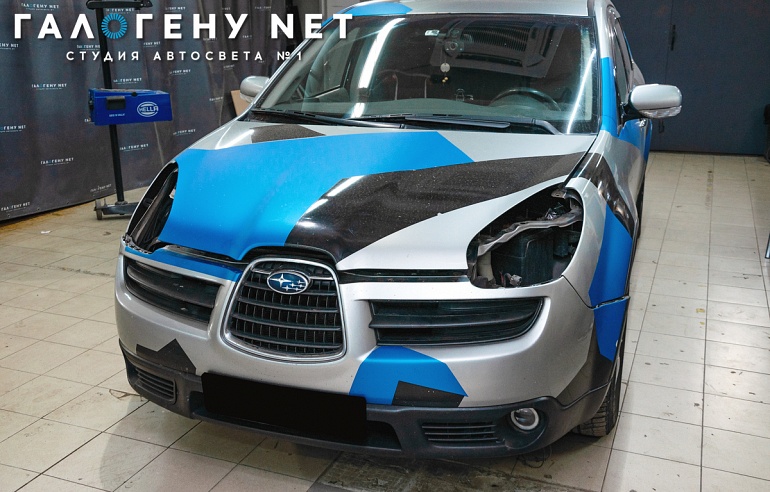 Subaru Tribeca — замена линз на Hella 3R, восстановление стекол фар
