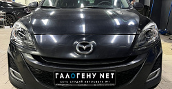 Mazda 3 BL - замена линз в фарах на biled модули, полировка фар, бронирование фар