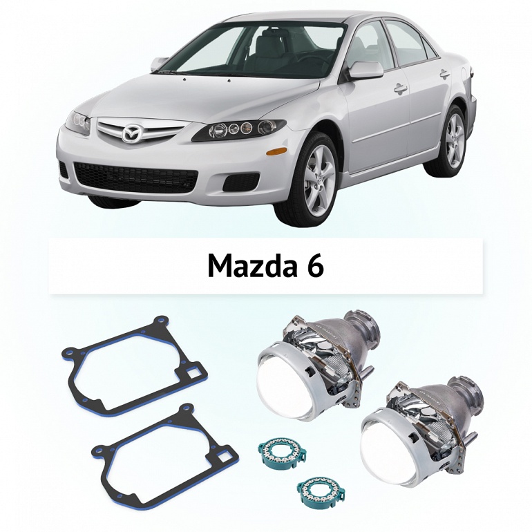 Линзы Hella 3R Clear для фар Mazda 6 GG 2002-2008