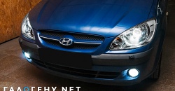Hyundai Getz — врезка биксеноновых модулей Hella 3R в отражатель галогенных фар