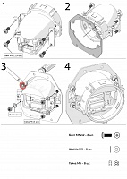 Переходная рамка Kia Sportage 4 2016-2018 для линз GTR Mini Biled (секция ближнего)