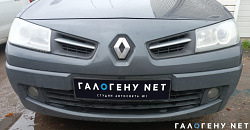 Renault Megane 2 - замена линз в фарах на biled модули GNX Silver с мягкой стг, полировка фар, бронирование фар