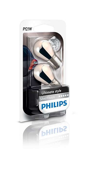 Лампа Philips PY21W Silver Vision 12496SVB2 (2шт)
