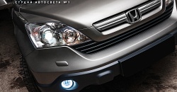 Honda CR-V — замена штатных модулей на светодиодные линзы GTR Mini Bi-LED, замена стекол