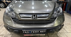 Honda CR-V - замена линз в фарах на biled модули Aozoom A10 Unicorn, замена стёкол фар, бронирование фар и ПТФ антигравийной плёнкой, замена ламп в фарах