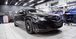 Mazda 6 GH — замена линз на светодиодные модули, полировка стекол снаружи, регулировка света