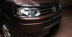 Volkswagen Caravelle — установка светодиодных линз GNX Professional Series 3.0 в галогенные фары, восстановление прозрачности стекол