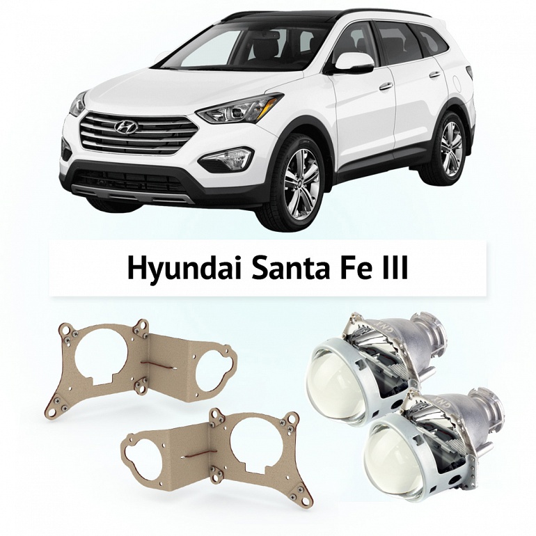 Линзы Hella 3R Clear для фар Hyundai Santa Fe 3 2012-2016 (неадаптив)